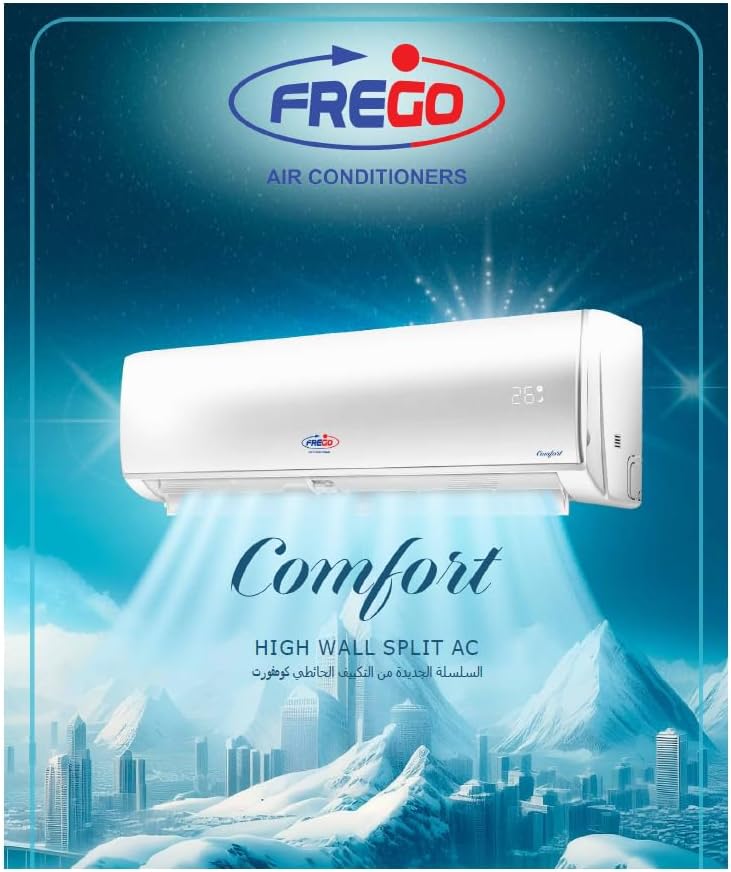 FREGO 1 Ton Split AC – Wi-Fi Enabled, White