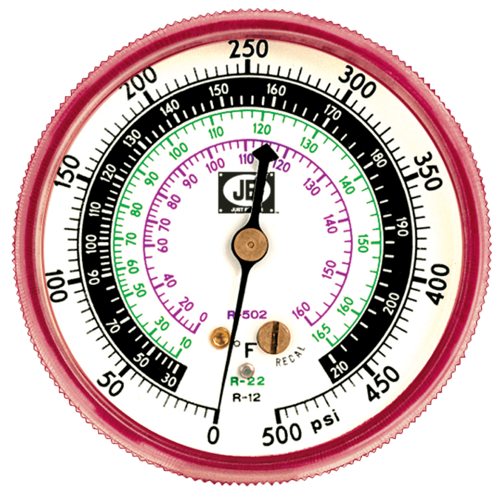 JB M2-500 Pressure Gauge W/Scale | 2.5&quot; Dial, High-side gauge for HVAC