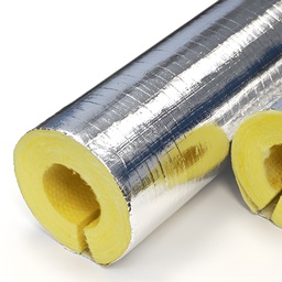 [20110055] Kimmco Fiberglass Insulation Pipe Section | 65mm Thick | Density 64kg/m³ | 1.2m With FSK